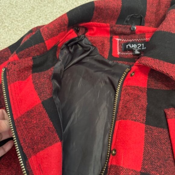 Rue 21 Buffalo Plaid Anorak Jacket - Women's Medium - Picture 5 of 15